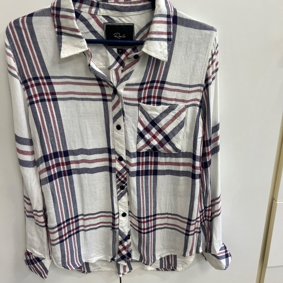 Rails Button Up Shirt-Women's Size XS (Red/White/Blue) - Picture 4 of 5